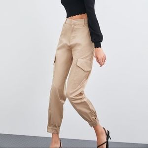 NWT - Zara Satin Gold Jogger Pants